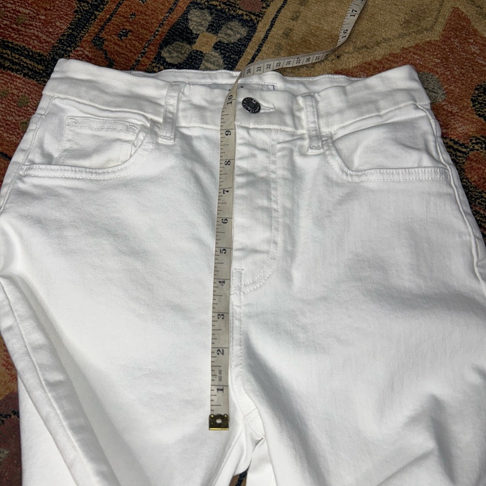 Frank & Eileen Killian White Crop Flare Raw Hem High Rise Stretch sz 26 - Picture 8 of 10